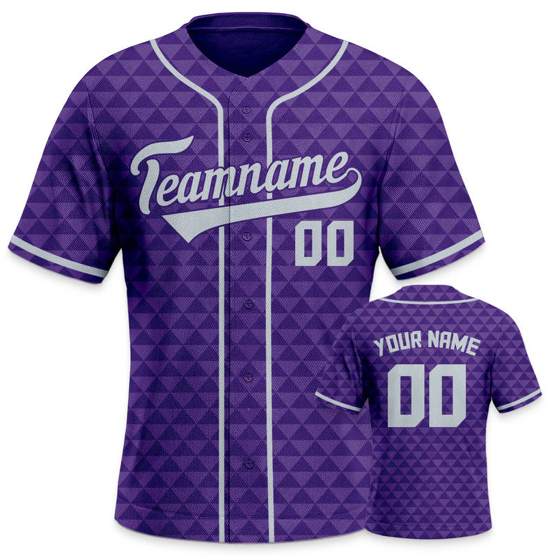 Custom Purple Gray Creative  Cool Concept Authentic Baseball Jersey