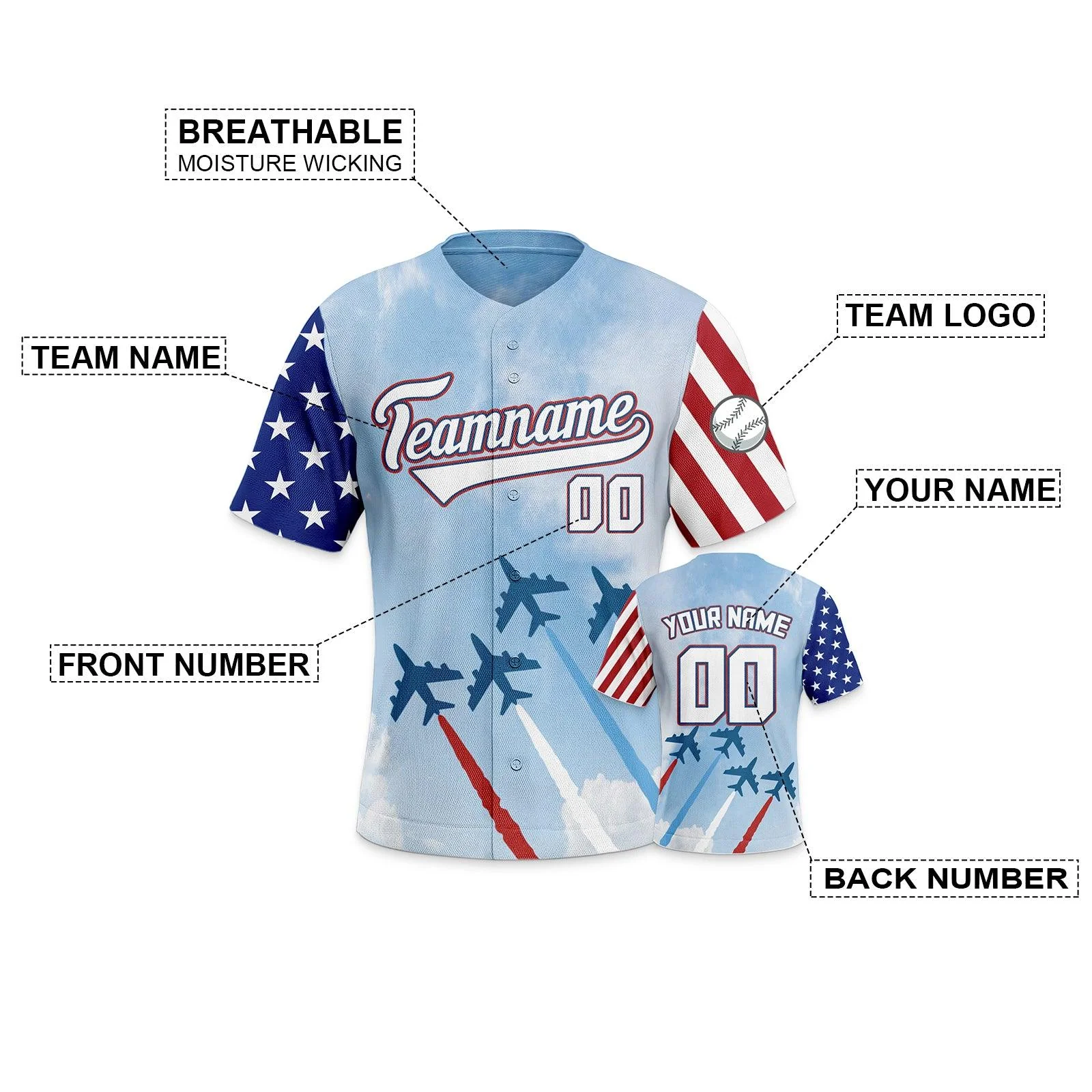 Team USA 2A Baseball Jersey1