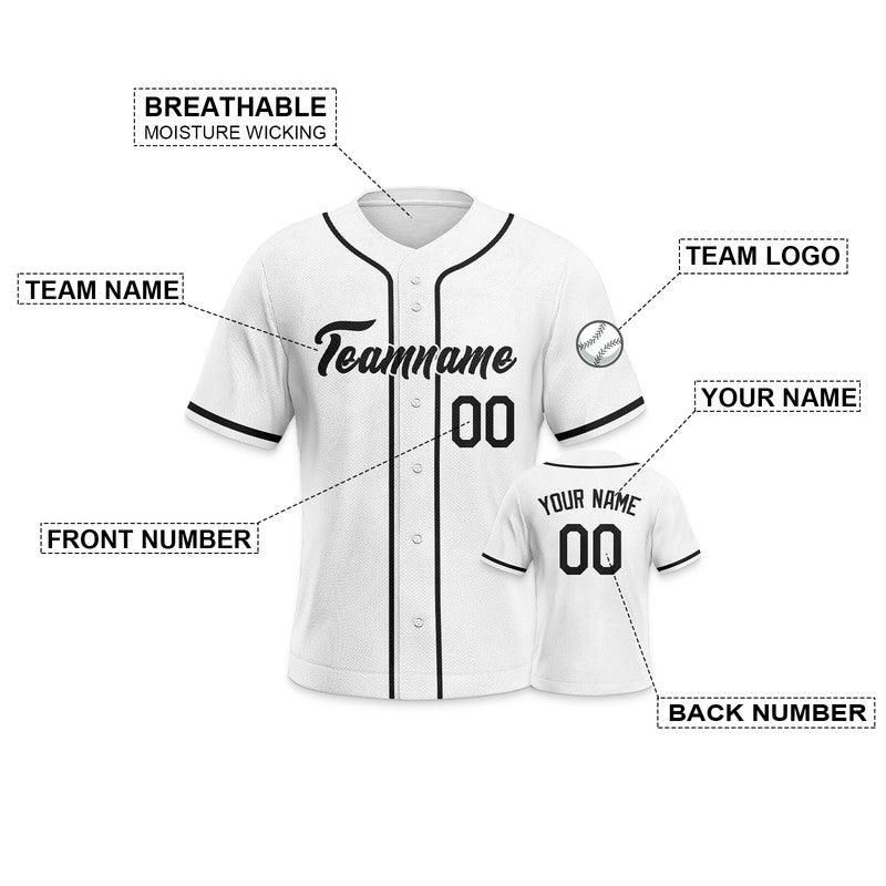 Custom White Black Authentic Baseball Jersey-3